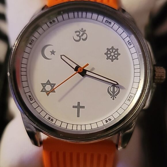 Oneness University Watch Not Casio Like New in Box Silvertibe Case Orange Band - Picture 2 of 8